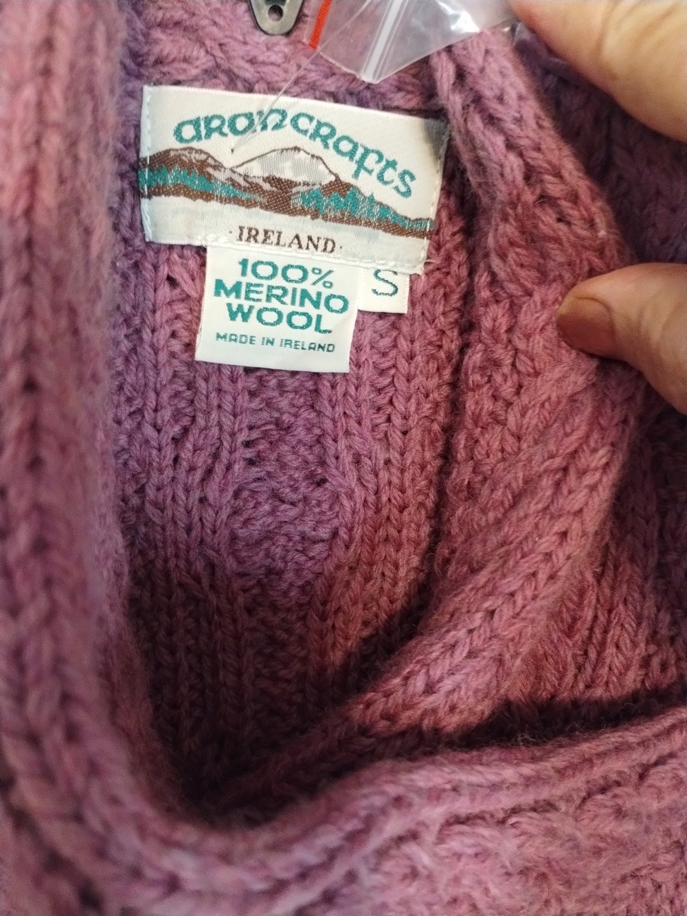 Cozy Cable Knit Button-Shoulder Sweater - Mauve Pink - Picture 3 of 8